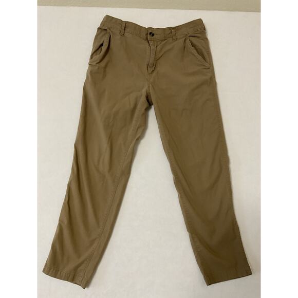 Eddie Bauer M Brown Ripstop Stretch Hiking Outdoor Elastic 34x30 Fits 33x 27.5 - Picture 1 of 5